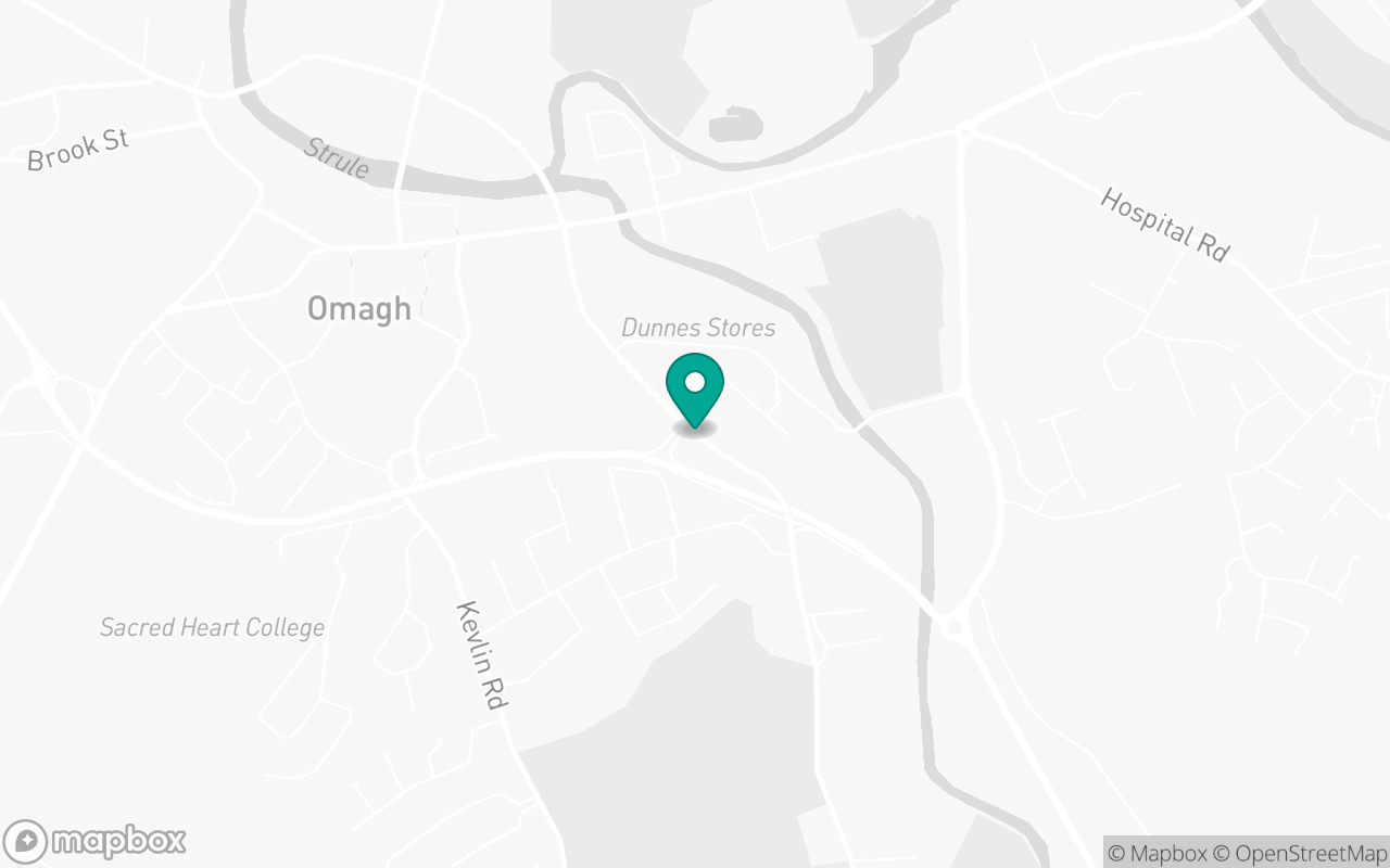 Map showing the location of Omagh test centre