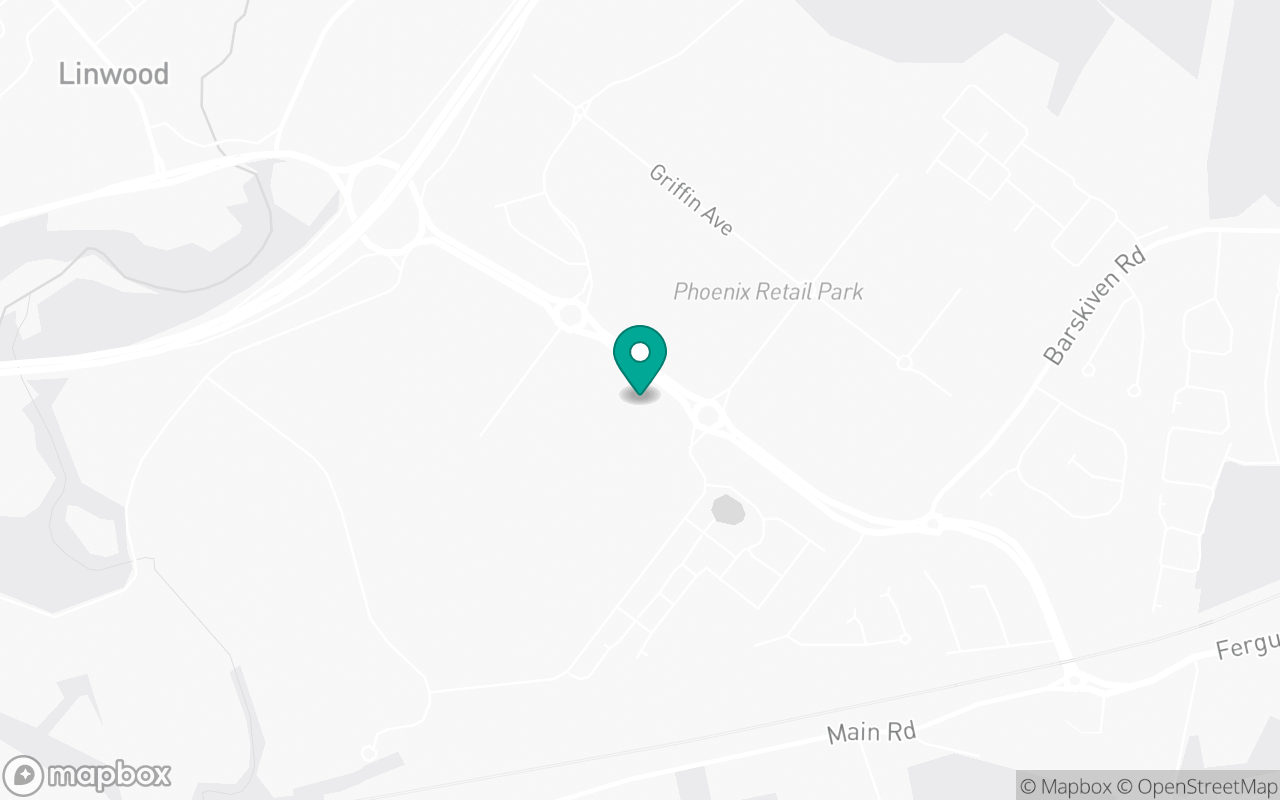Map showing the location of Paisley test centre