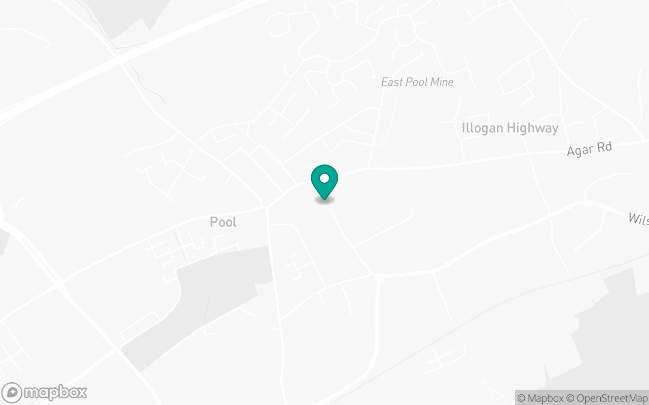 Map showing the location of Penzance test centre