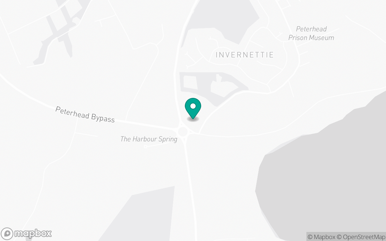 Map showing the location of Peterhead test centre