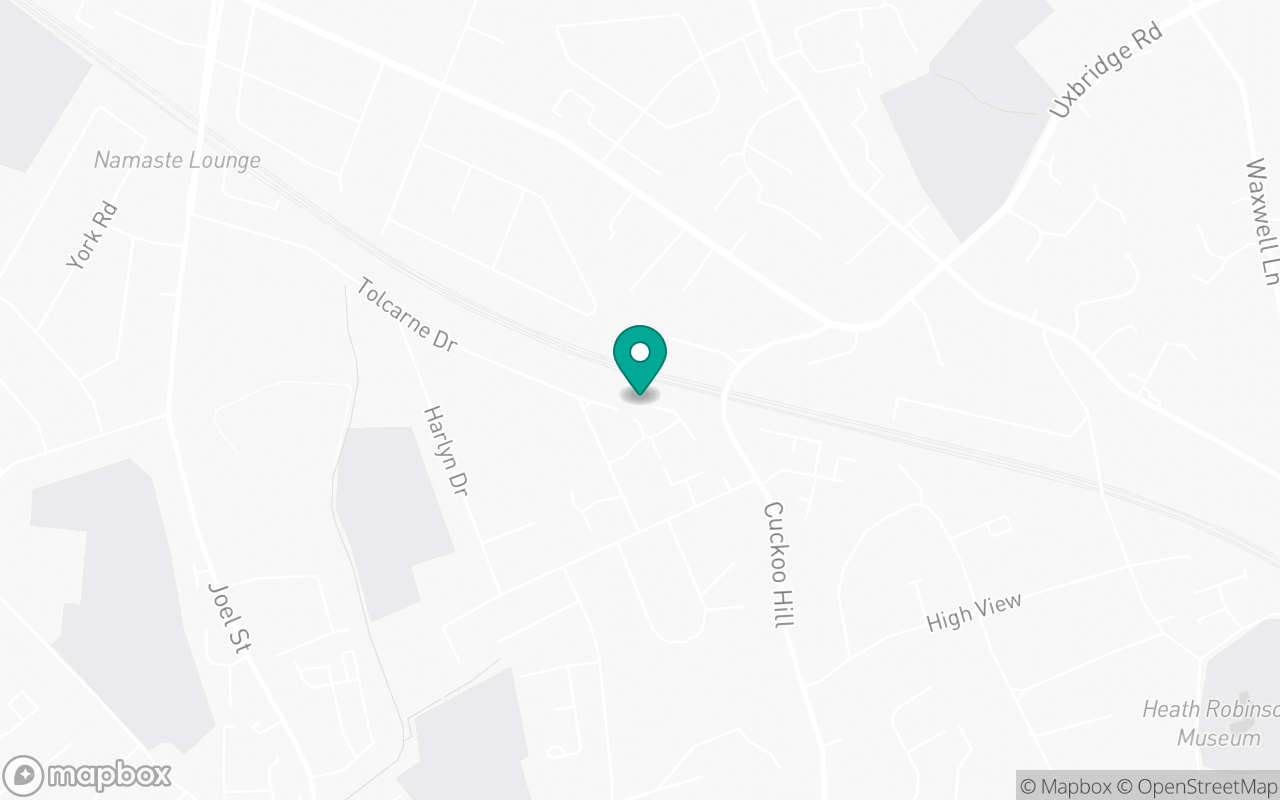 Map showing the location of Pinner test centre