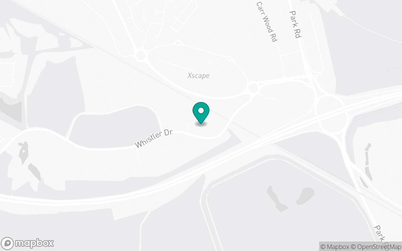 Map showing the location of Pontefract test centre