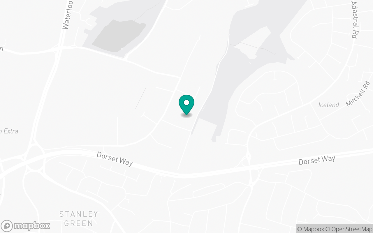 Map showing the location of Poole test centre