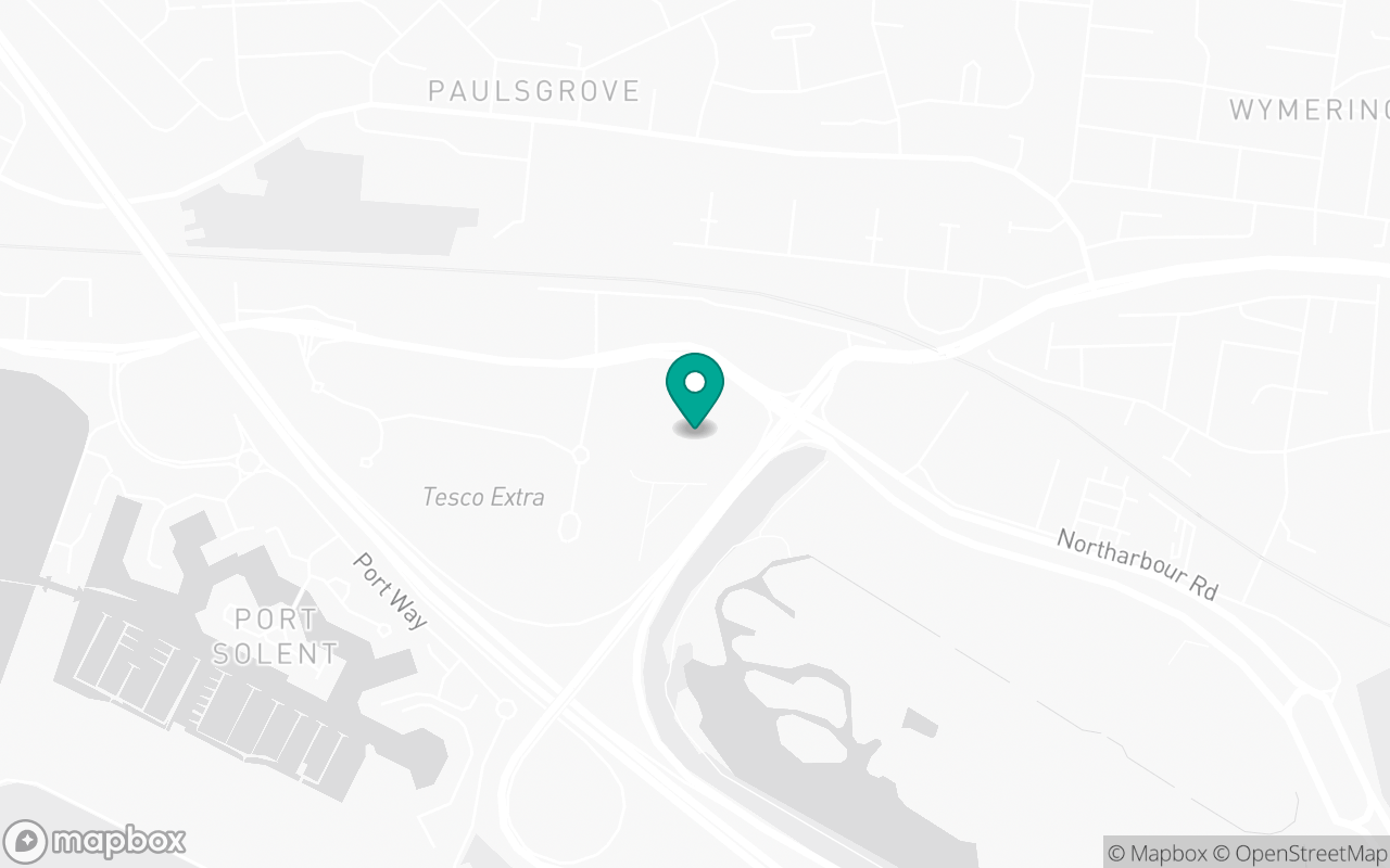 Map showing the location of Portsmouth test centre