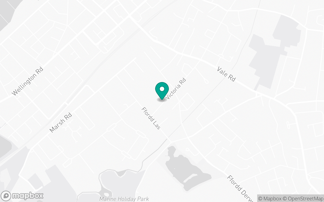 Map showing the location of Rhyl test centre