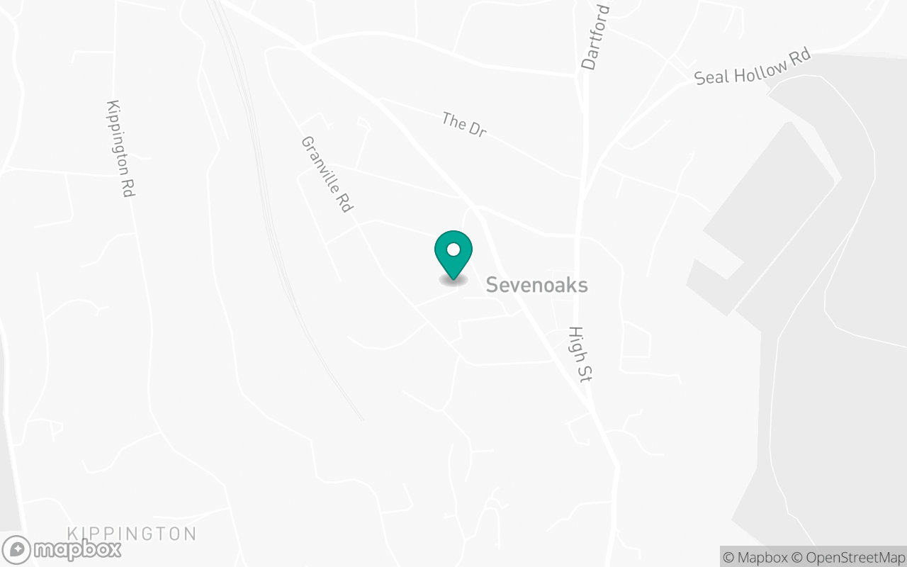Map showing the location of Sevenoaks test centre
