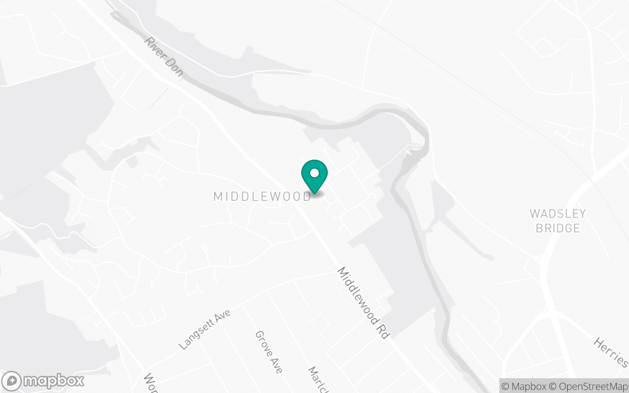 Map showing the location of Sheffield (Middlewood Road) test centre
