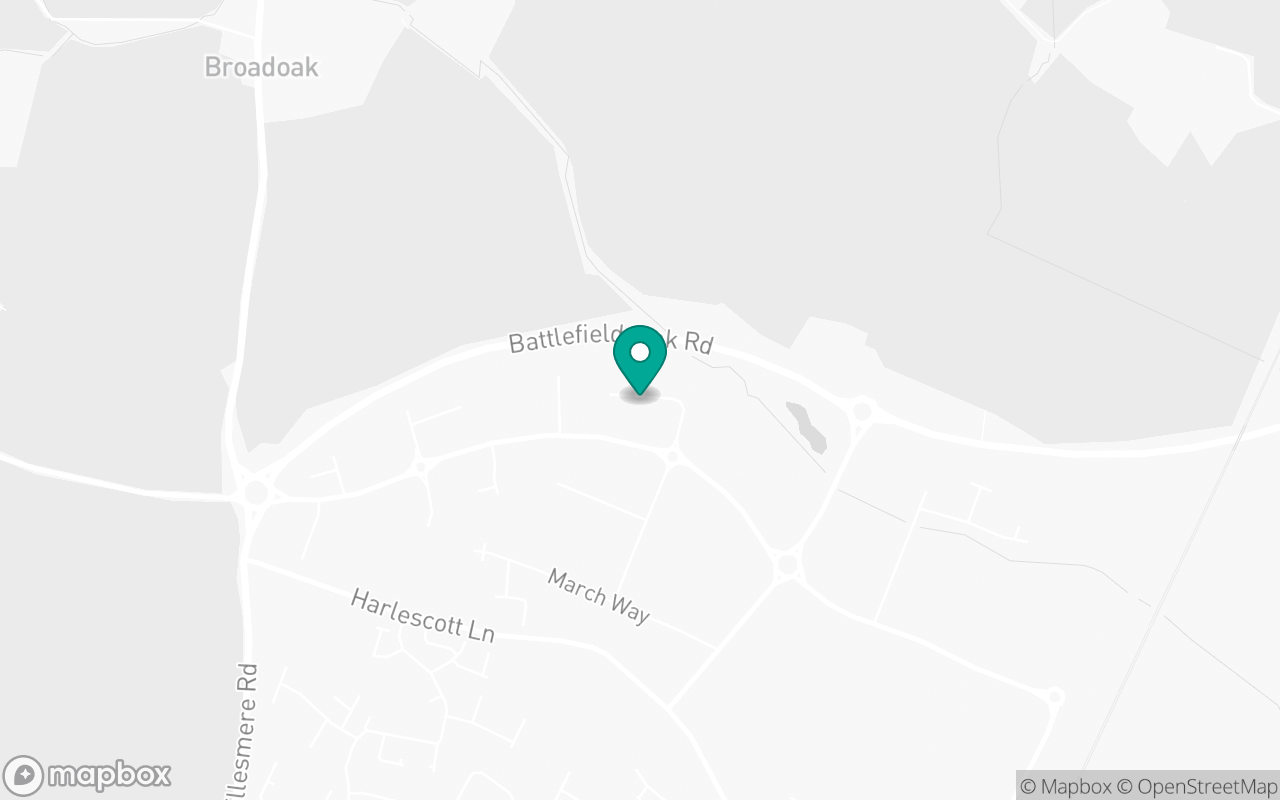 Map showing the location of Shrewsbury test centre
