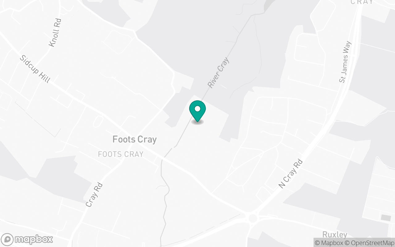 Map showing the location of Sidcup test centre