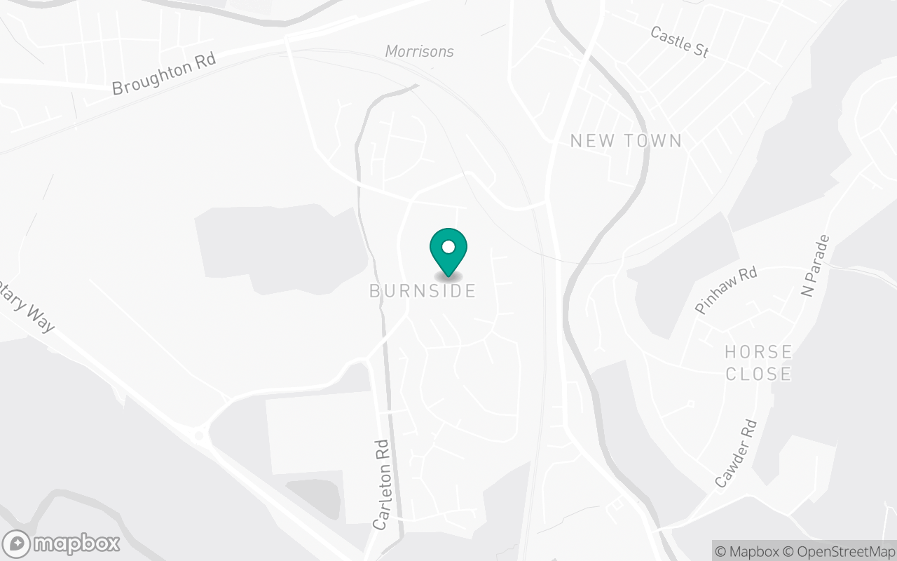 Map showing the location of Skipton test centre