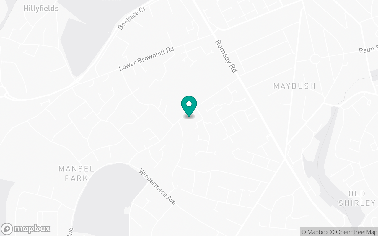 Map showing the location of Southampton Maybush test centre