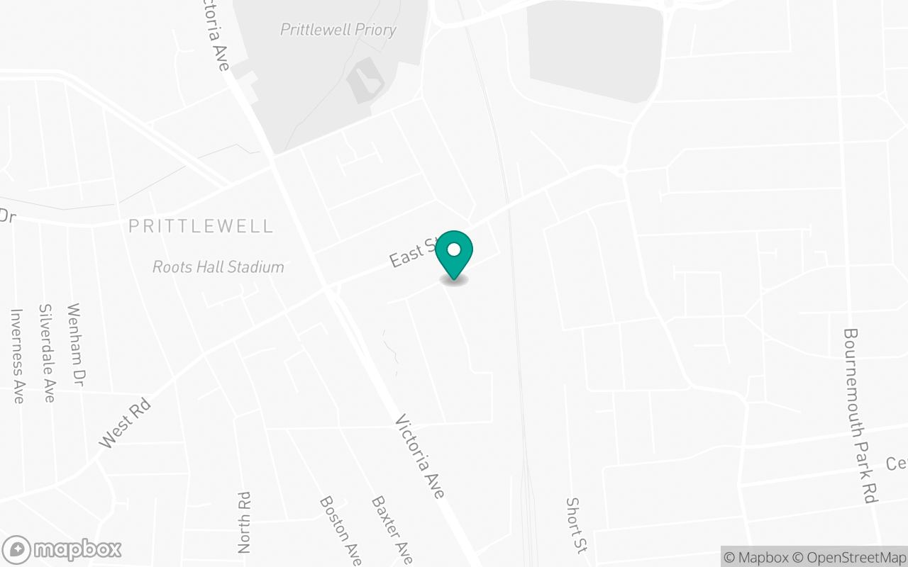 Map showing the location of Southend-on-Sea test centre