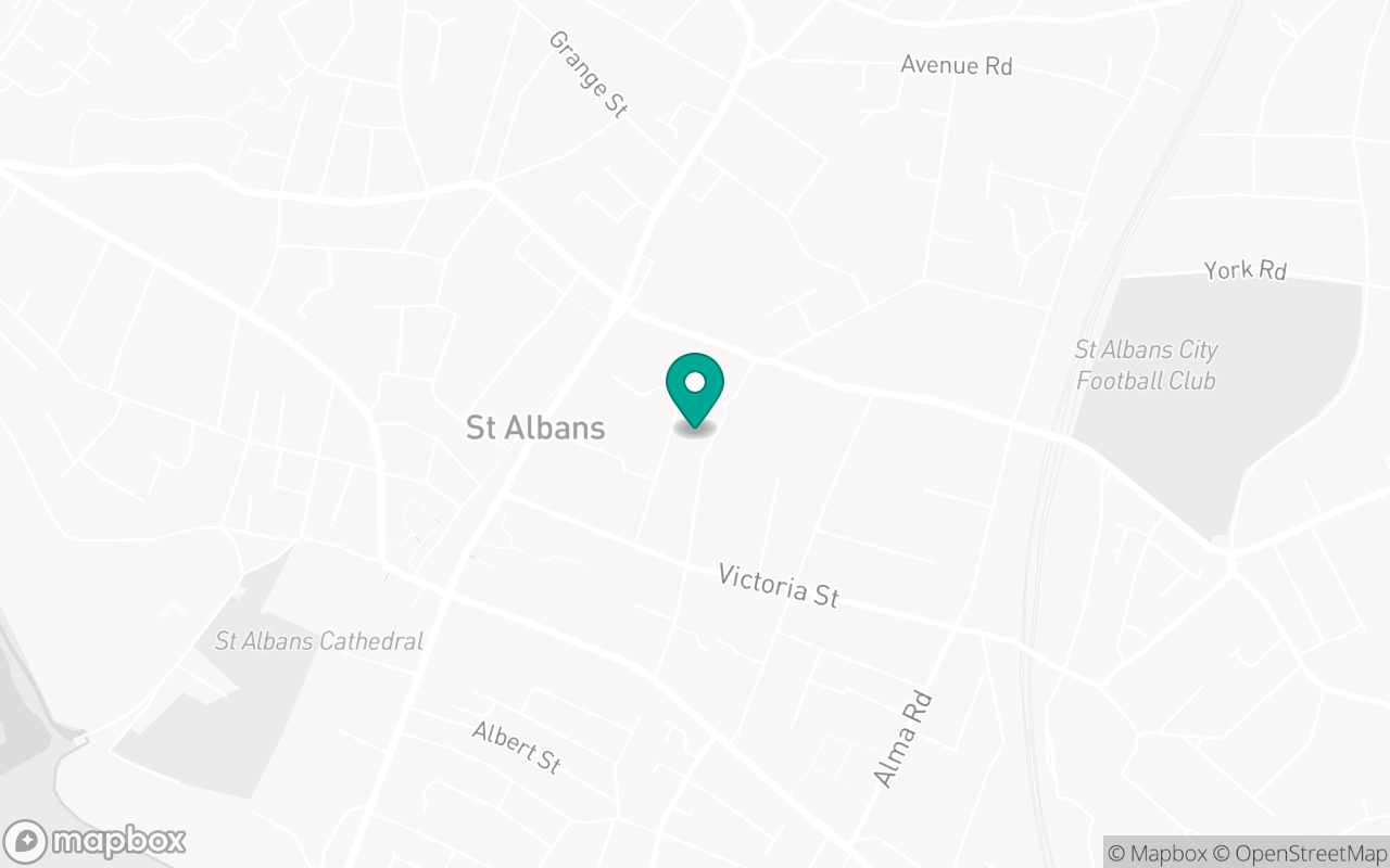 Map showing the location of St Albans test centre