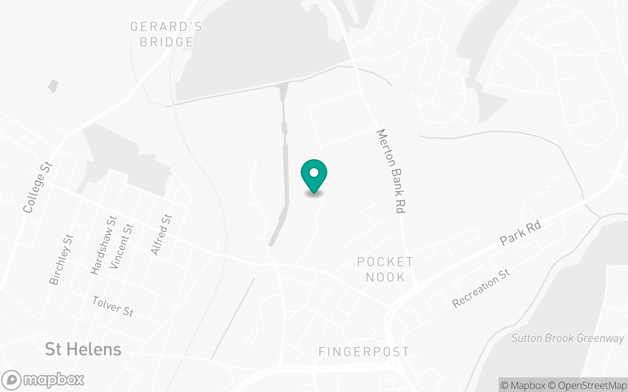 Map showing the location of St Helens (Liverpool) test centre
