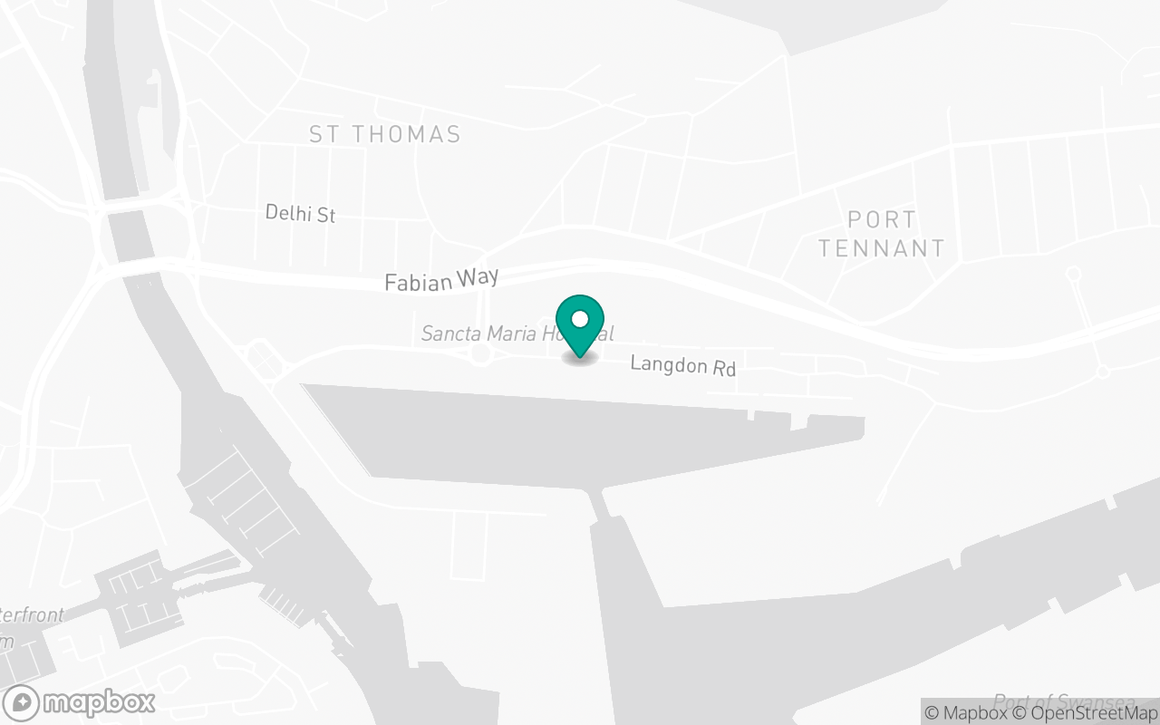 Map showing the location of Swansea test centre