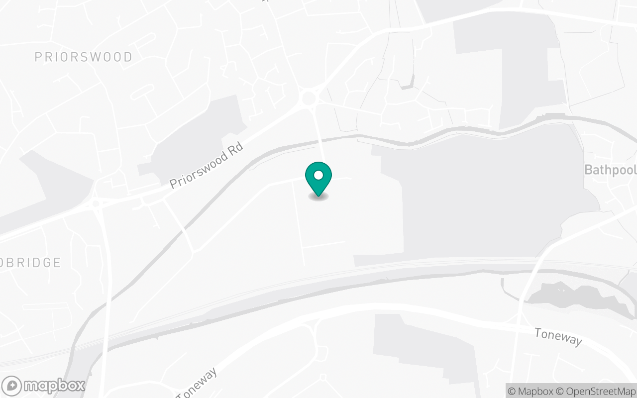 Map showing the location of Taunton test centre