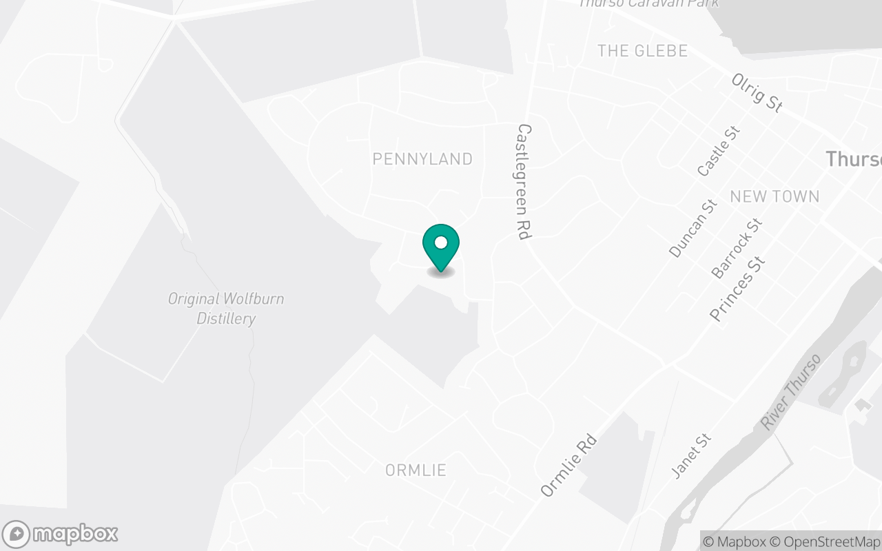 Map showing the location of Thurso test centre