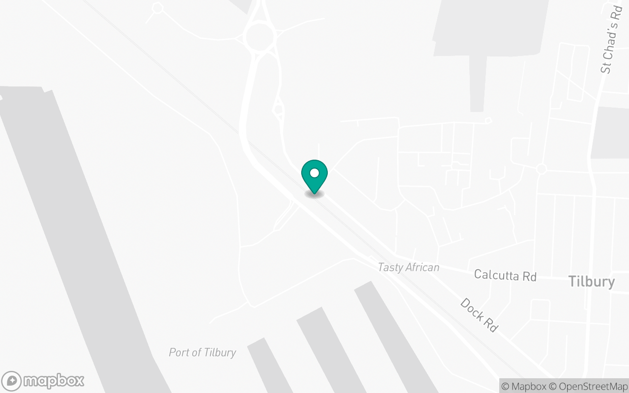 Map showing the location of Tilbury Test Centre