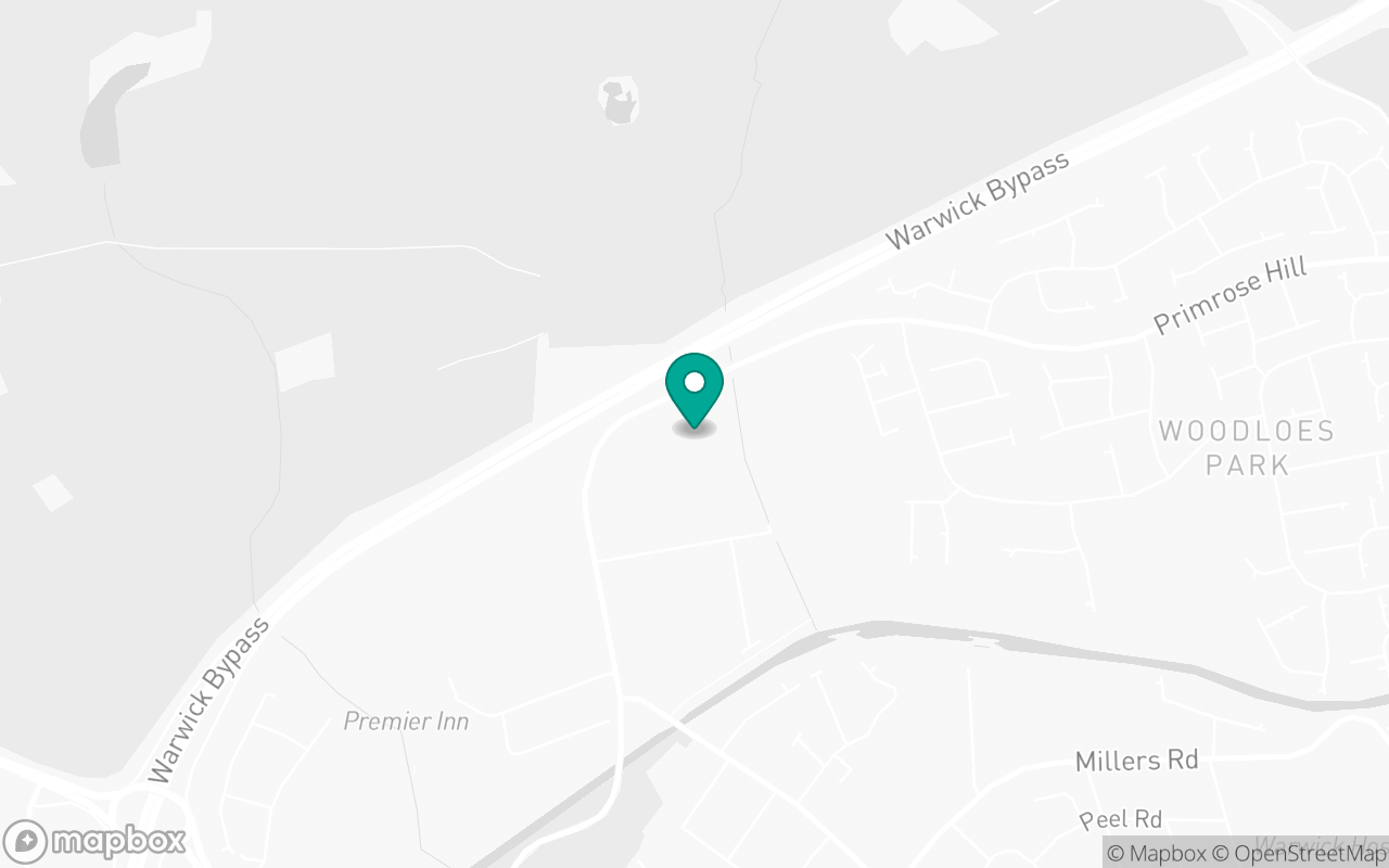 Map showing the location of Warwick test centre
