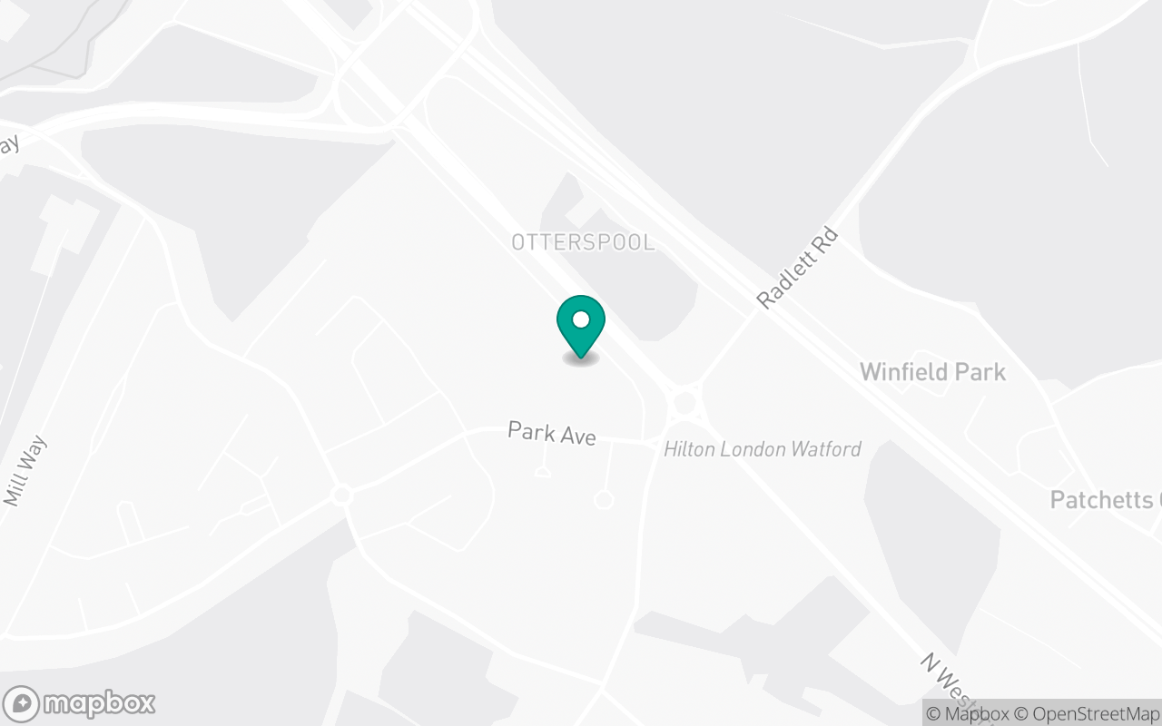 Map showing the location of Watford test centre