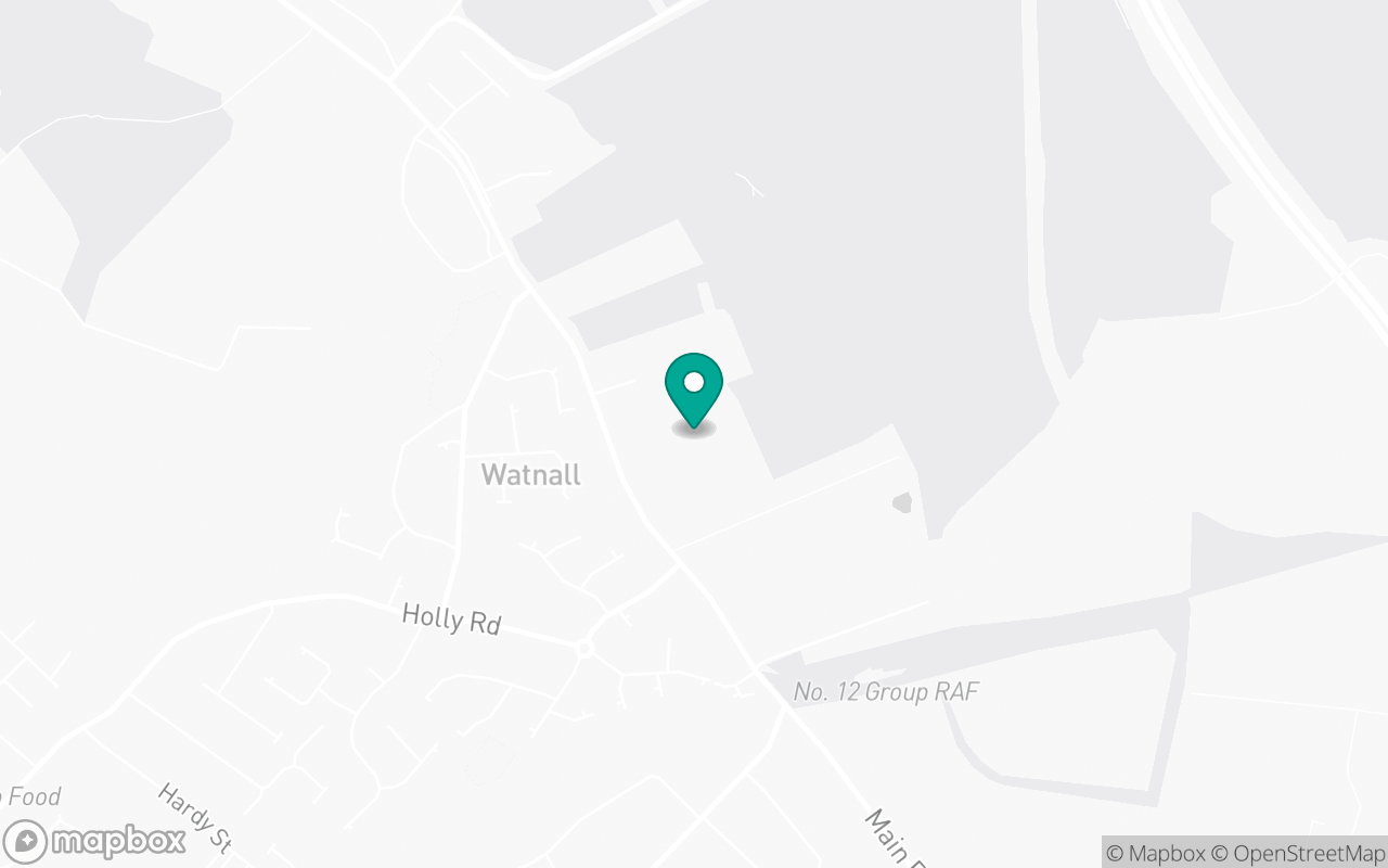 Map showing the location of Watnall test centre