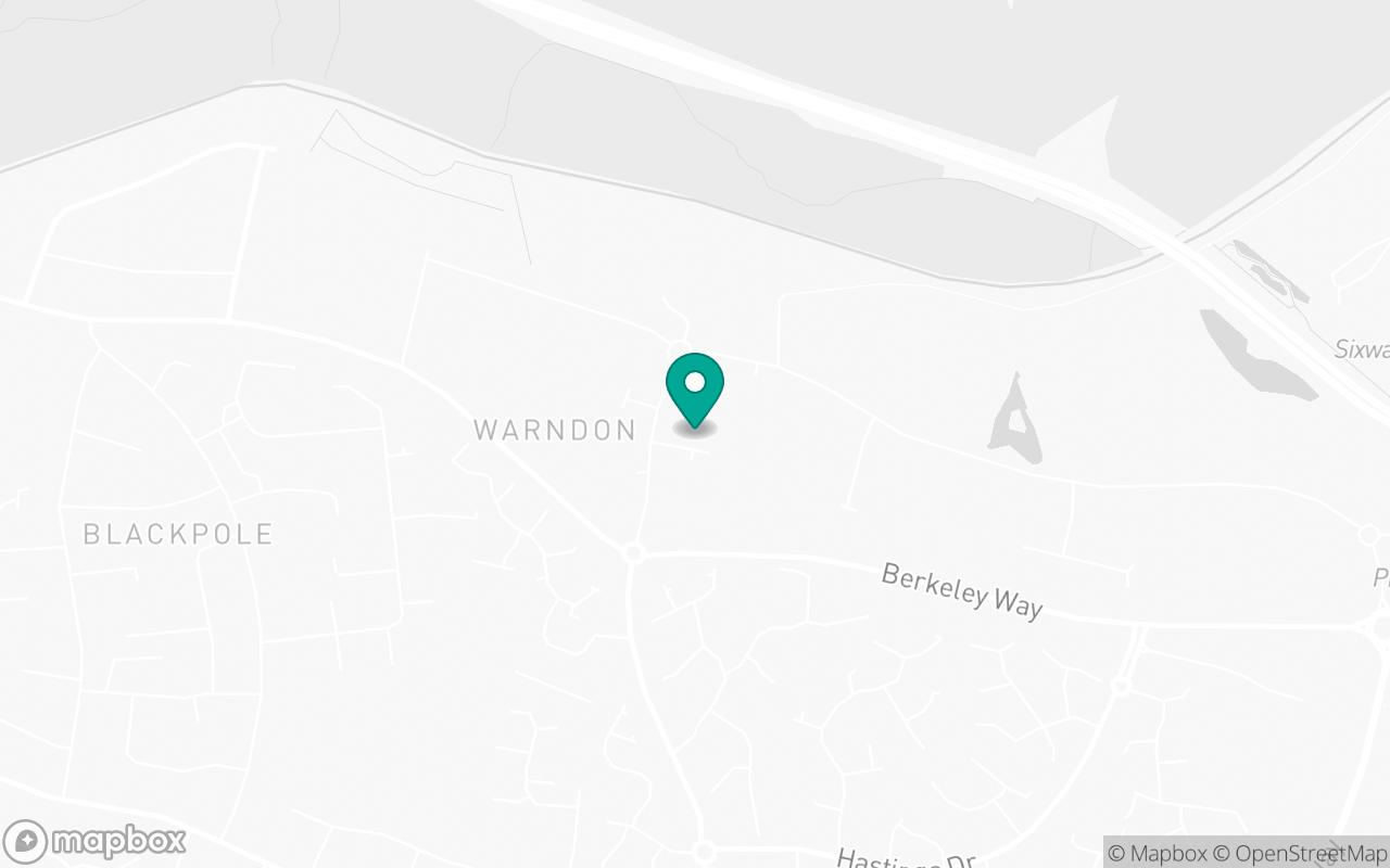Map showing the location of Worcester test centre