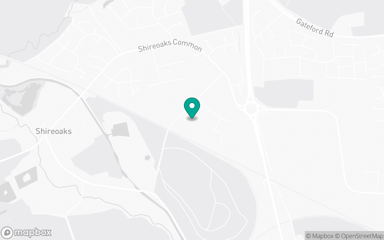 Map showing the location of Worksop test centre