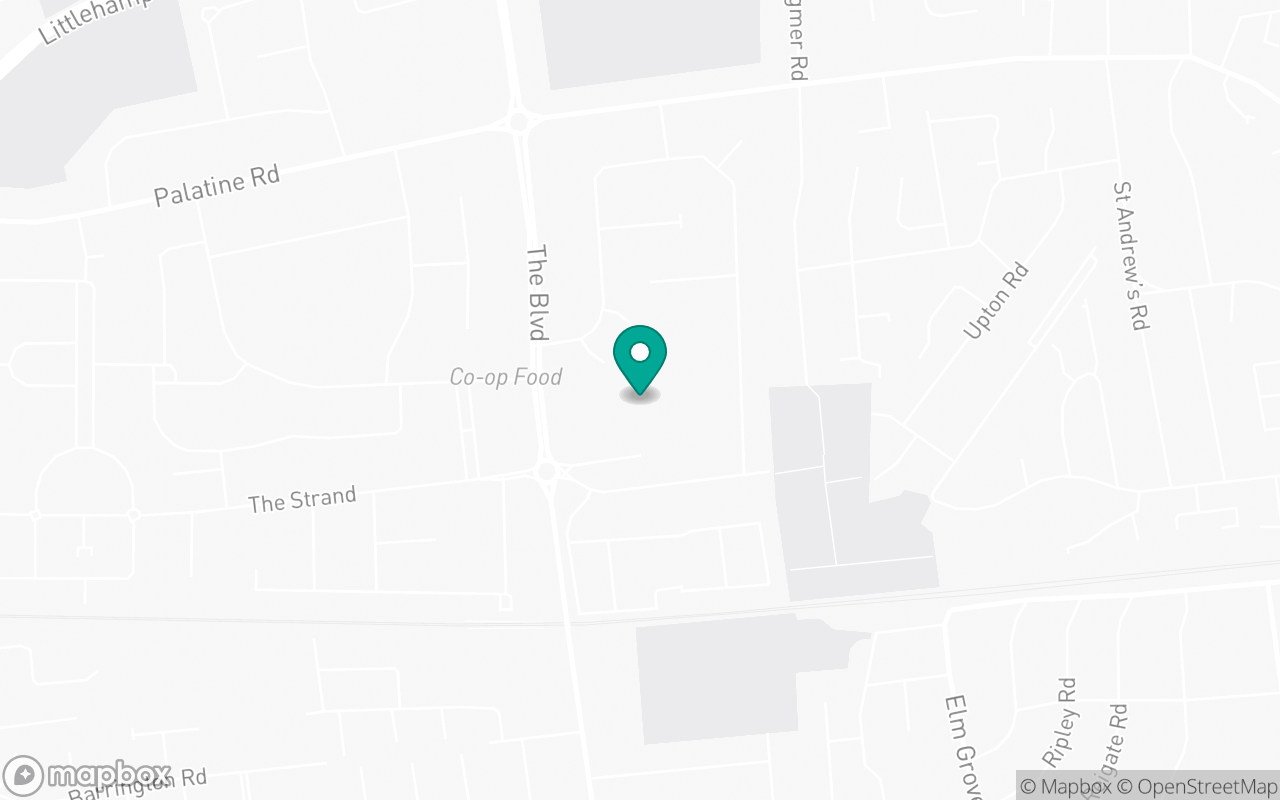 Map showing the location of Worthing test centre