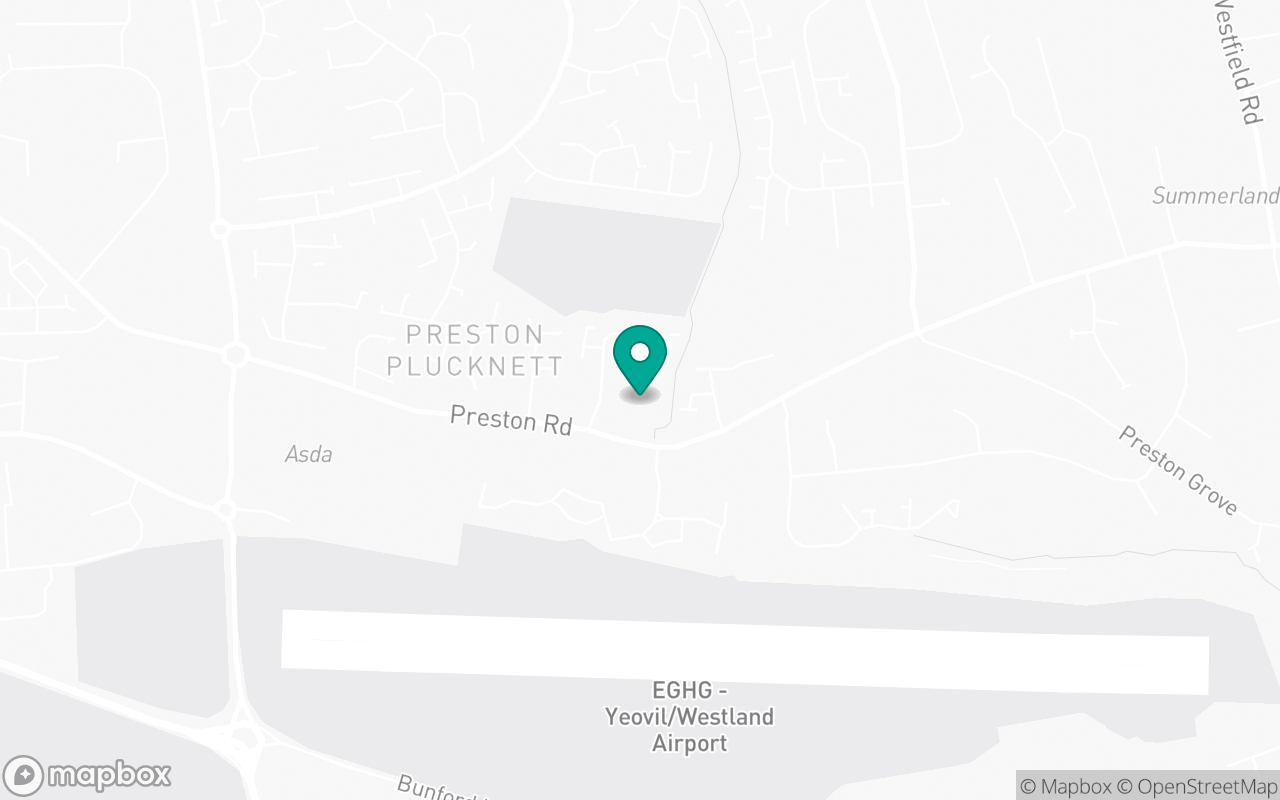 Map showing the location of Yeovil test centre