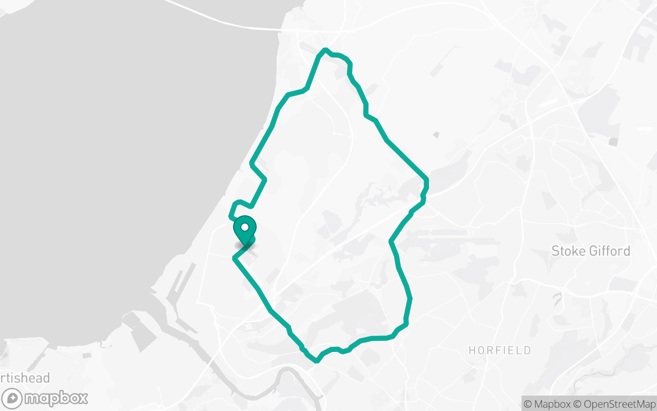 Map of the Avonmounth Bristol · Dual-carriageway practice loop practice route near Avonmounth Bristol test centre, drawn on real streets