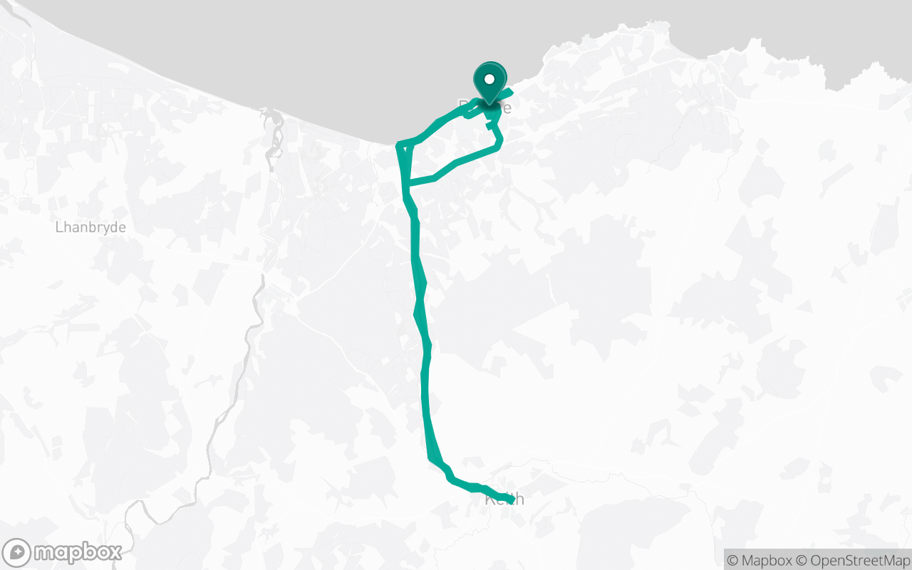 Map of the Buckie · Route 1 practice route near Buckie test centre, drawn on real streets