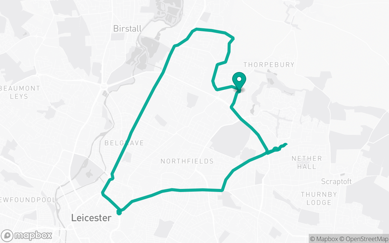 Map of the Cannock St · Residential + A-road practice loop practice route near Cannock St test centre, drawn on real streets