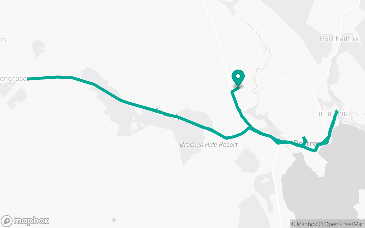 Map of the Isle of Skye (Portree) · Residential + A-road practice loop practice route near Isle of Skye (Portree) test centre, drawn on real streets
