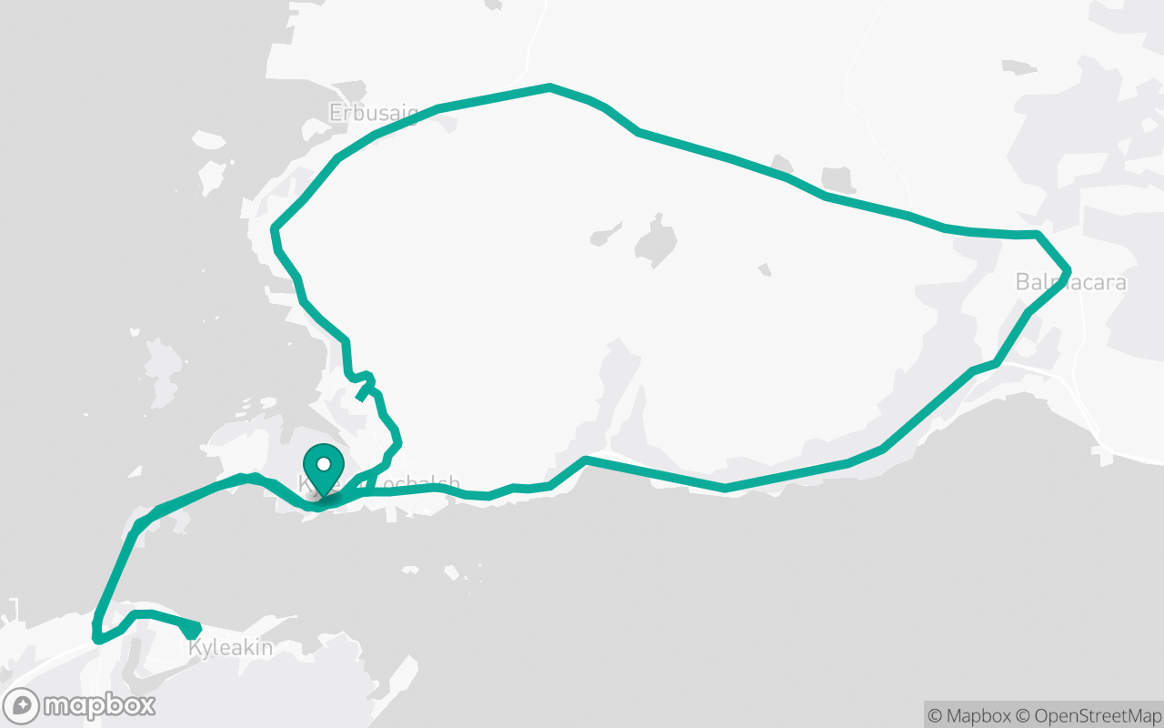 Map of the Kyle of Lochalsh · Residential + A-road practice loop practice route near Kyle of Lochalsh test centre, drawn on real streets