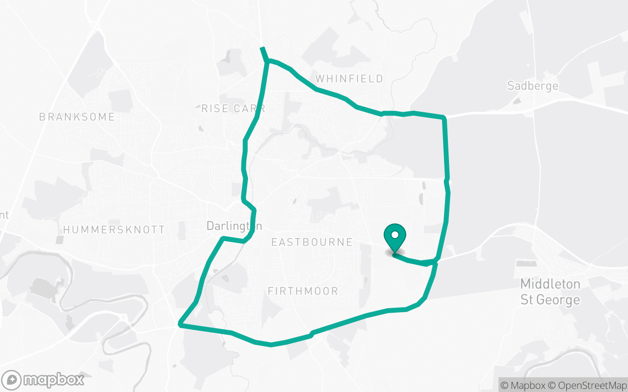 Map of the Northallerton · Dual-carriageway practice loop practice route near Northallerton test centre, drawn on real streets