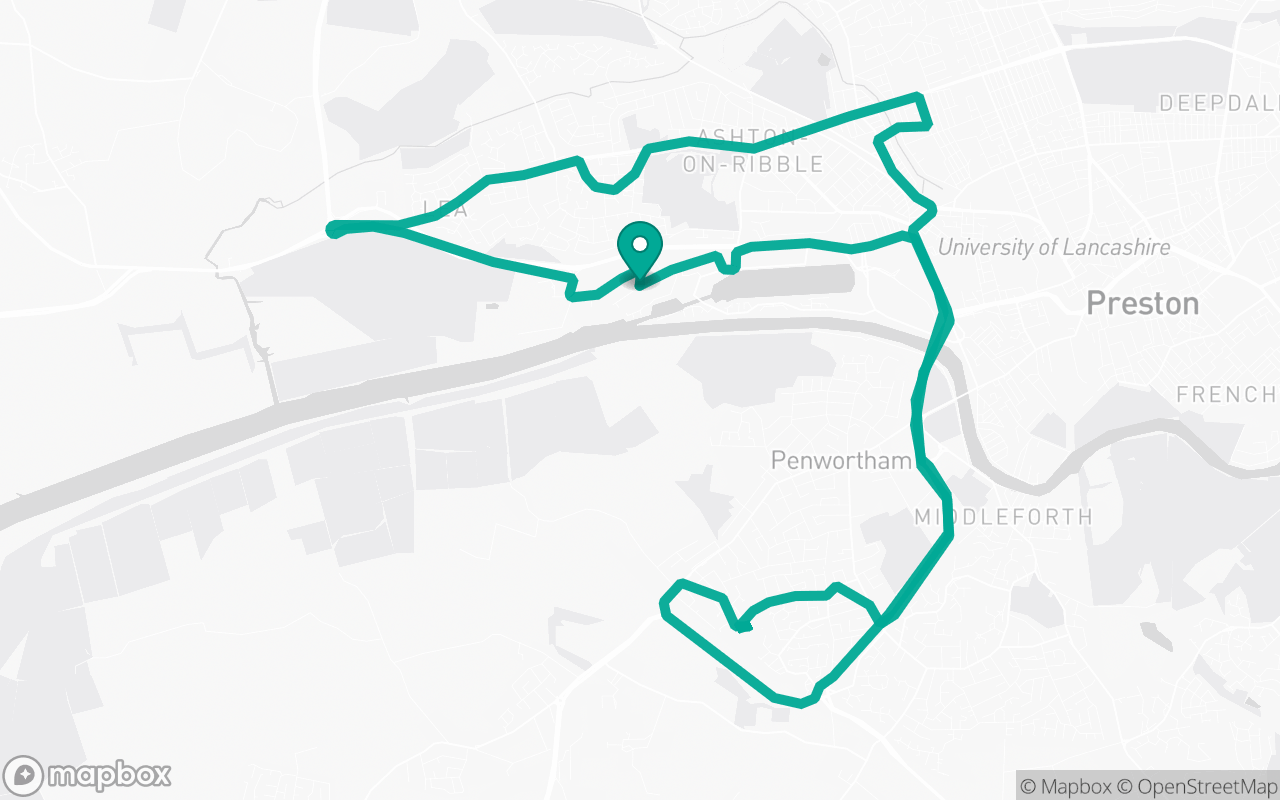 Map of the Norwest Court · Residential practice loop practice route near Norwest Court test centre, drawn on real streets