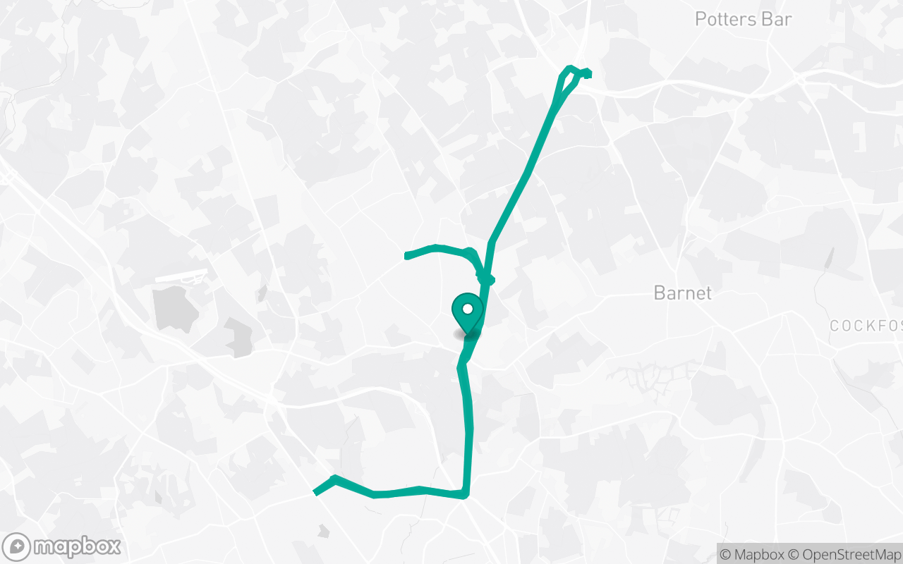 Map of the Stirling Court · Roundabout practice loop practice route near Stirling Court test centre, drawn on real streets
