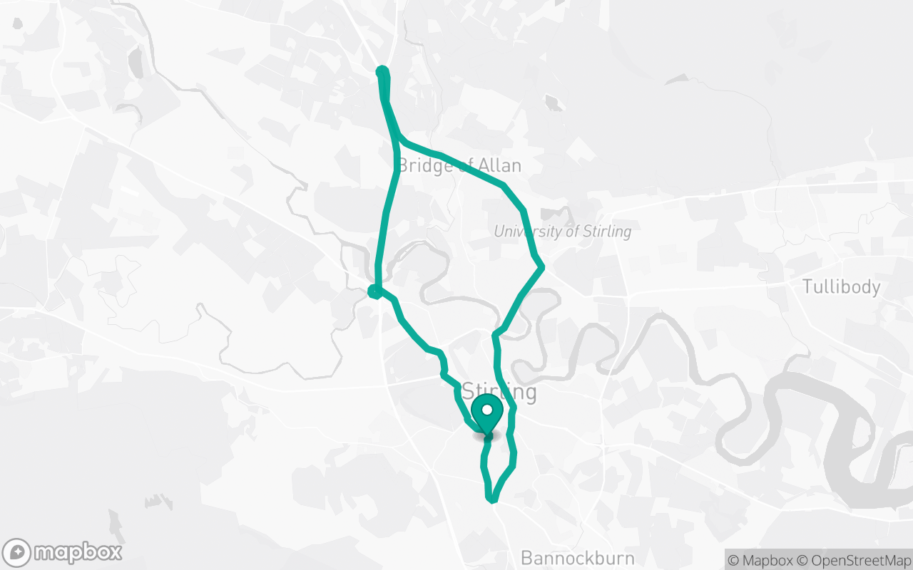 Map of the Stirling · Roundabout practice loop practice route near Stirling test centre, drawn on real streets