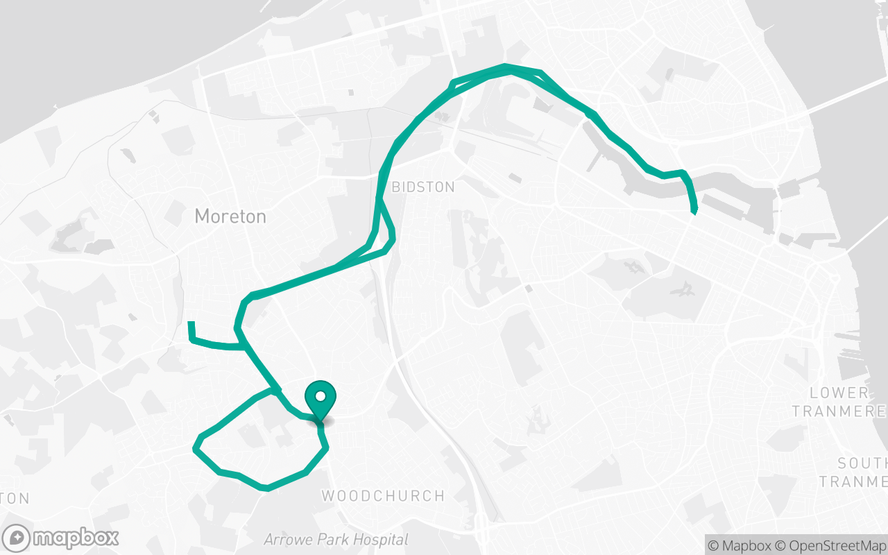 Map of the Upton · Residential + A-road practice loop practice route near Upton test centre, drawn on real streets